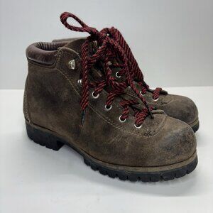 VTG Vasque Hiking Boots Women sz 5 Cow Leather Trail Mountaineering Vibram Italy